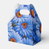 Blauw bloemblauw zonnebloemen blauw madeliefjes pa bedankdoosjes (Achterkant)