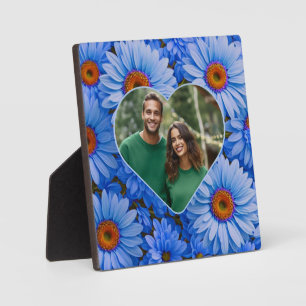 Blauw bloemblauw zonnebloemen blauw madeliefjes pa fotoplaat