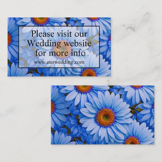 Blauw bloemblauw zonnebloemen blauw madeliefjes pa informatiekaartje (Voorkant / Achterkant)