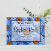 Blauw bloemblauw zonnebloemen blauw madeliefjes pa kaart (Staand voorkant)