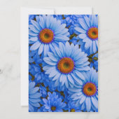 Blauw bloemblauw zonnebloemen blauw madeliefjes pa kaart (Achterkant)
