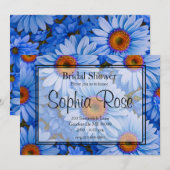Blauw bloemblauw zonnebloemen blauw madeliefjes pa kaart (Voorkant / Achterkant)
