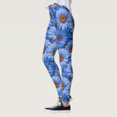 Blauw bloemblauw zonnebloemen blauw madeliefjes pa leggings (Links)