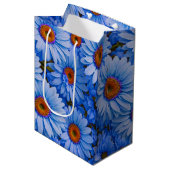 Blauw bloemblauw zonnebloemen blauw madeliefjes pa medium cadeauzakje (Voorkant Gekanteld)
