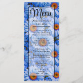 Blauw bloemblauw zonnebloemen blauw madeliefjes pa menu (Voorkant)
