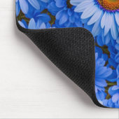 Blauw bloemblauw zonnebloemen blauw madeliefjes pa muismat (Hoek)