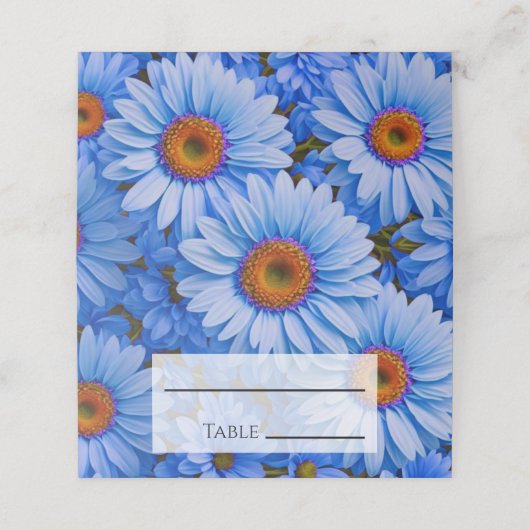 Blauw bloemblauw zonnebloemen blauw madeliefjes pa plaatskaartje (Buitenkant ongevouwen)