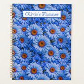 Blauw bloemblauw zonnebloemen blauw madeliefjes pa planner (Voorkant)