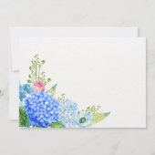 Blauw bloemboeket kaart (Achterkant)