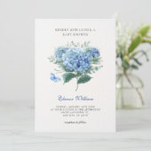 Blauw bloemboeket kaart (Staand voorkant)