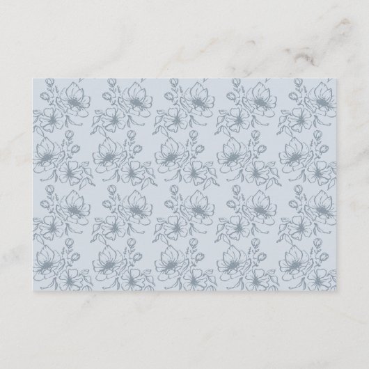  blauw bloemdetail informatiekaartje (Achterkant)