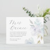  Blauw Bloemen 15 Jaar Verjaardag Quinceañera Kaart (Staand voorkant)