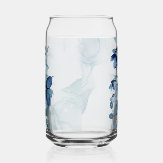 Blauw Bloemen 2 Can Glas Drinkware Set (Links)