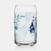 Blauw Bloemen 4 Can Glas Drinkware Set (Rechts)