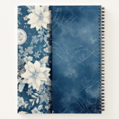 Blauw Bloemen Aangepaste Vakantie Recept Cookbook Notitieboek (Achterkant)