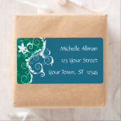 Blauw Bloemen Avery Label (Insitu)