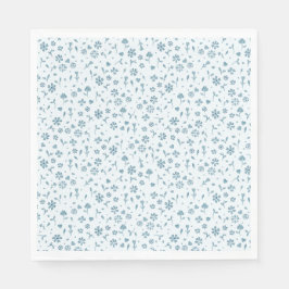 Blauw Bloemen Baby in Bloom boy baby shower Servet