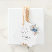 Blauw Bloemen Baby shower Jongen Spaans Bedankjes Labels (In situ)