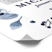 Blauw Bloemen begrafenis viering van het leven Fot Poster (Hoek)