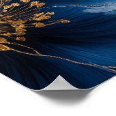 Blauw Bloemen begrafenis viering van het leven Fot Poster (Hoek)