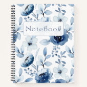 Blauw Bloemen  Bloemen Notitieboek (Voorkant)