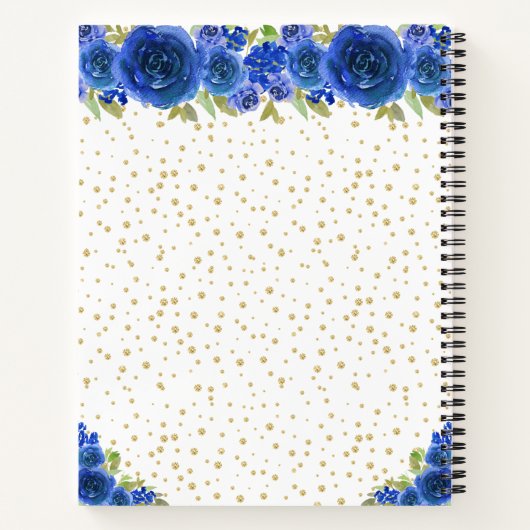 Blauw Bloemen Blond Haar Prinses Gastenboek Notitieboek (Achterkant)