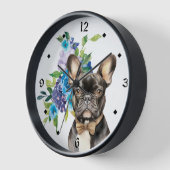 Blauw Bloemen Boeket Bowtie Franse Bulldog (Hoek)