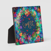  Blauw Bloemen Boho Comfort Inspirivity Fotoplaat (Voorkant)