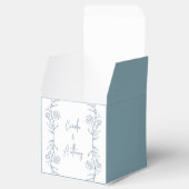 Blauw Bloemen Boho Side Border Bruiloft Bedankdoosjes (Geopend)