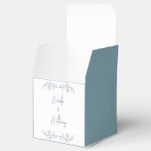 Blauw Bloemen Boho Top Border Bruiloft Bedankdoosjes (Geopend)