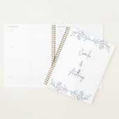Blauw Bloemen Boho Top Border Bruiloft Planner (Display)