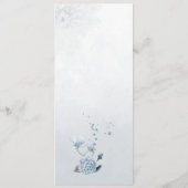 blauw bloemen botanische bruiloft menu (Achterkant)