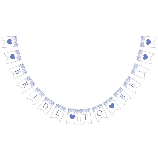  Blauw Bloemen Bruid om Bunting Banner (Alle)