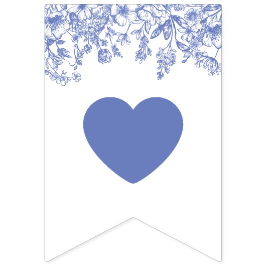  Blauw Bloemen Bruid om Bunting Banner (Tweede vlag)