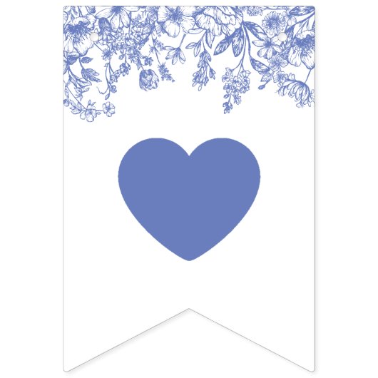  Blauw Bloemen Bruid om Bunting Banner (Eerste vlag)