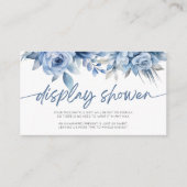 Blauw Bloemen Bruids Baby shower Display Douche Informatiekaartje (Voorkant)