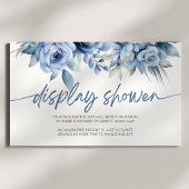 Blauw Bloemen Bruids Baby shower Display Douche Informatiekaartje