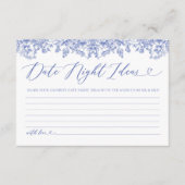  Blauw Bloemen Bruidsdatum Nachtideeën Kaart (Voorkant)