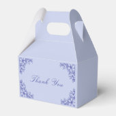 Blauw  Bloemen Bruiloft Bedankdoosjes (Achterkant)