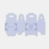 Blauw  Bloemen Bruiloft Bedankdoosjes (Uitgevouwen)