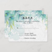 Blauw Bloemen Bruiloft RSVP (Voorkant / Achterkant)