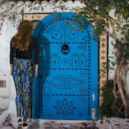 Blauw Bloemen Chanoeka Patroon Leggings