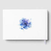 Blauw Bloemen Christelijk in Loving Memory Begrafe Gastenboek (Achterkant)