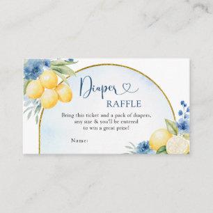 Blauw Bloemen Citroen Main Squeeze Luier Raffle Ka Informatiekaartje