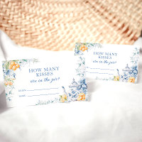 Blauw Bloemen Citrus Thema Hoeveel Kisses spel