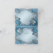 Blauw Bloemen Dank u kaart (Binnen)