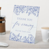 Blauw Bloemen Dank u voor het komen teken Reclamebord Met Voetstuk (Insitu)