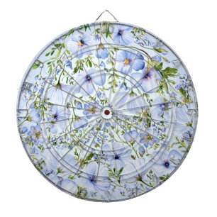 Blauw Bloemen Dartboard Dartbord