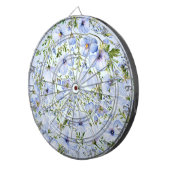 Blauw Bloemen Dartboard Dartbord (Voorkant Rechts)