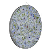 Blauw Bloemen Dartboard Dartbord (Voorkant Links)